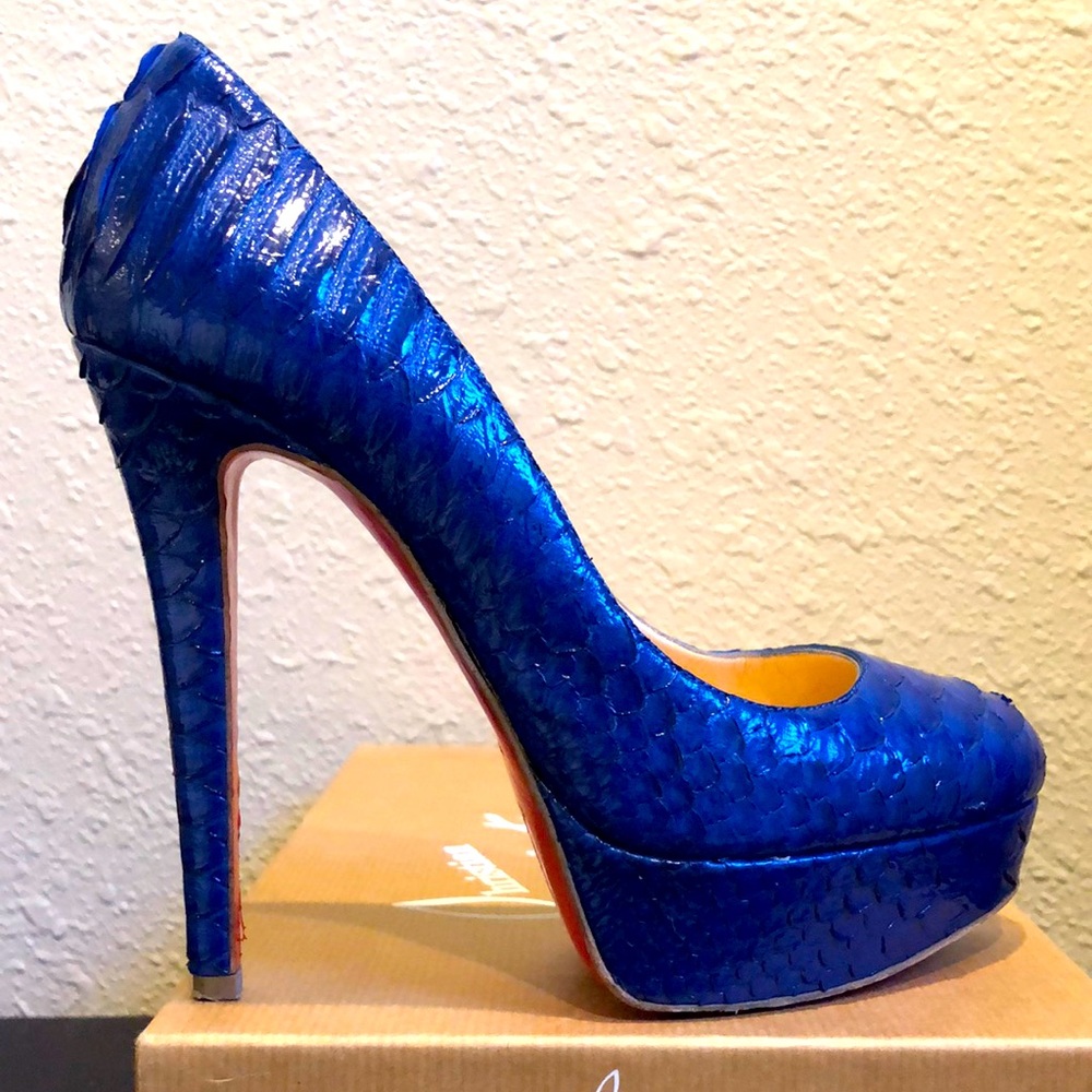 Christian Louboutin Bianca 140 Python Snakeskin N… - image 1